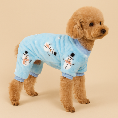 Blue Snowman Pup Pajamas