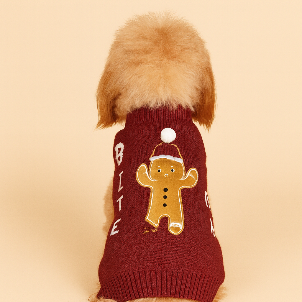 Gingerbread Bite Me Holiday Pup Sweater
