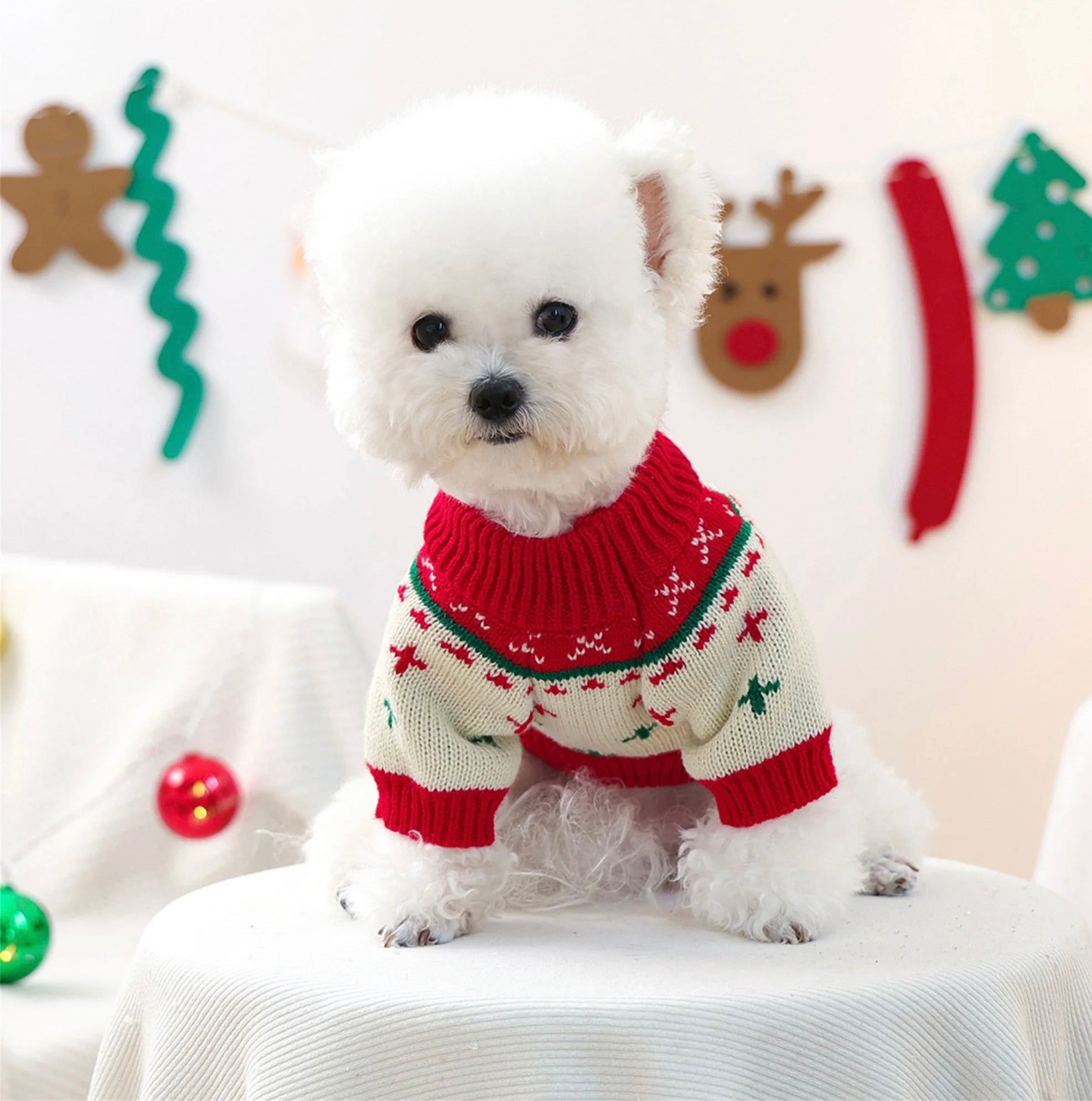 Evergreen Cheer Pup Sweater