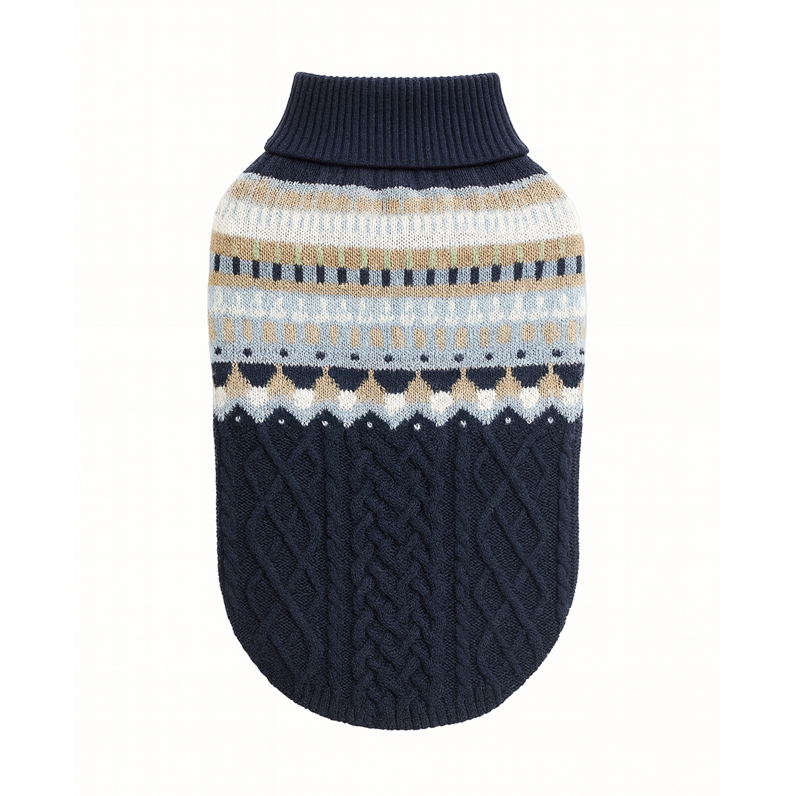 Nordic Cable-Knit Pup Sweater