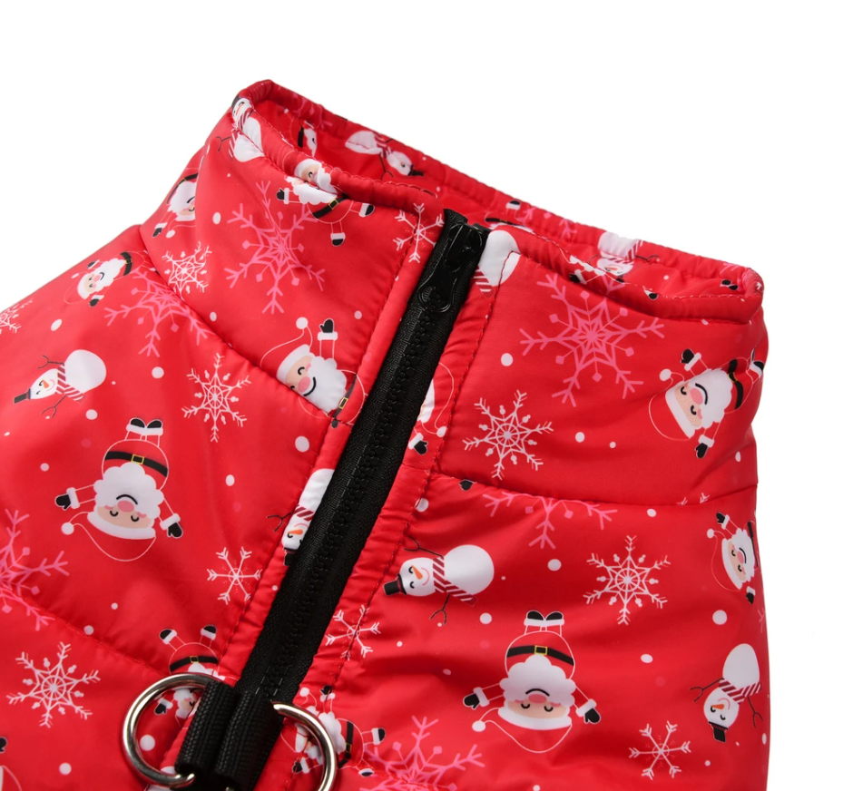 Santa Snowflake Pup Puffer