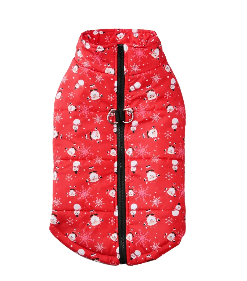 Santa Snowflake Pup Puffer