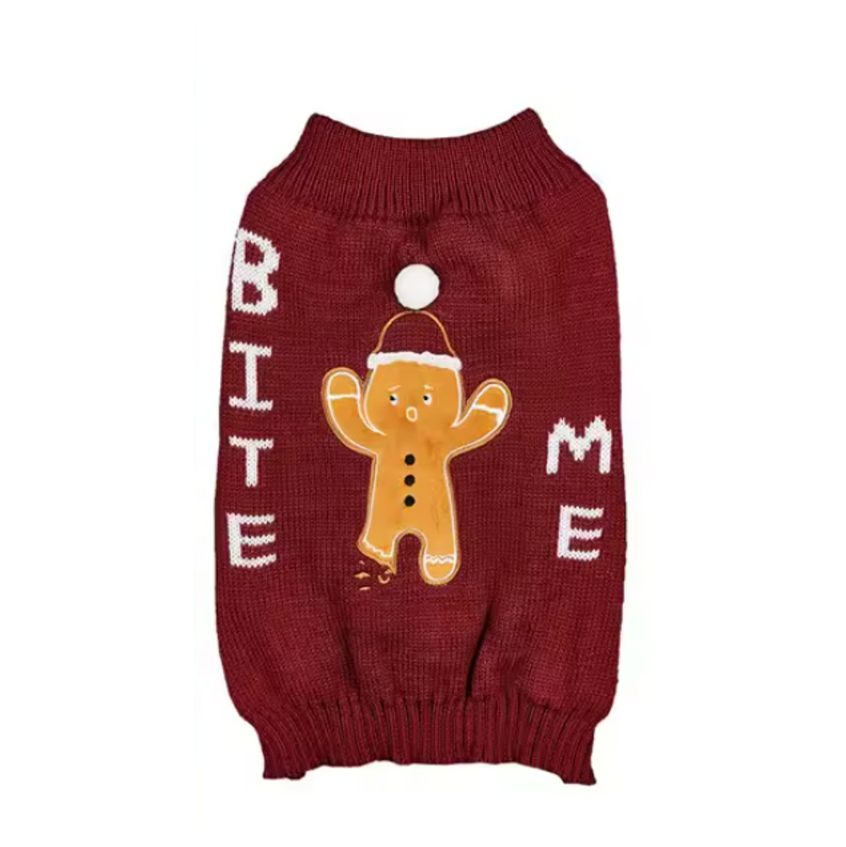 Gingerbread Bite Me Holiday Pup Sweater