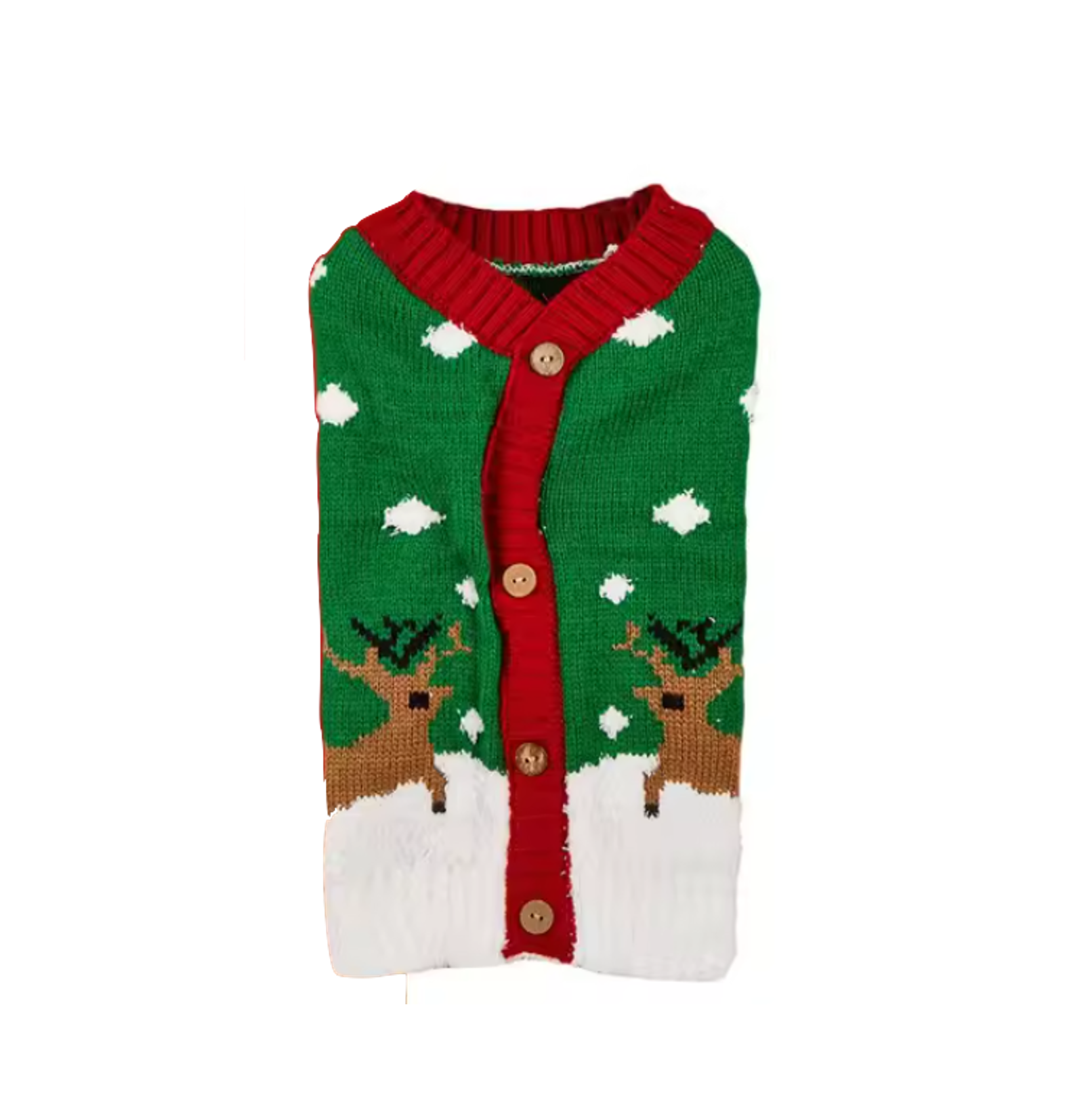 Reindeer Forest Button-Up Pup Sweater