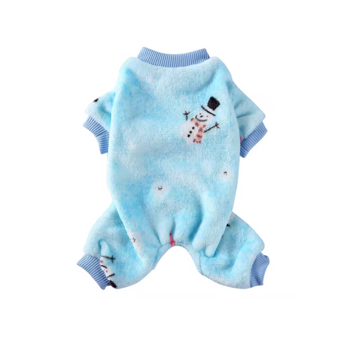 Blue Snowman Pup Pajamas