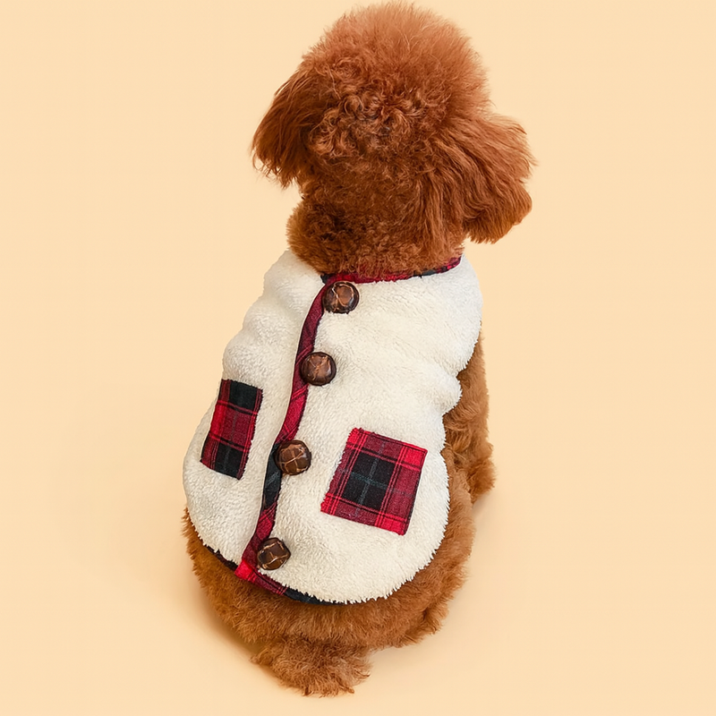 Cozy Plaid Pocket Sherpa Vest